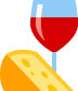 Cheese and wine glass